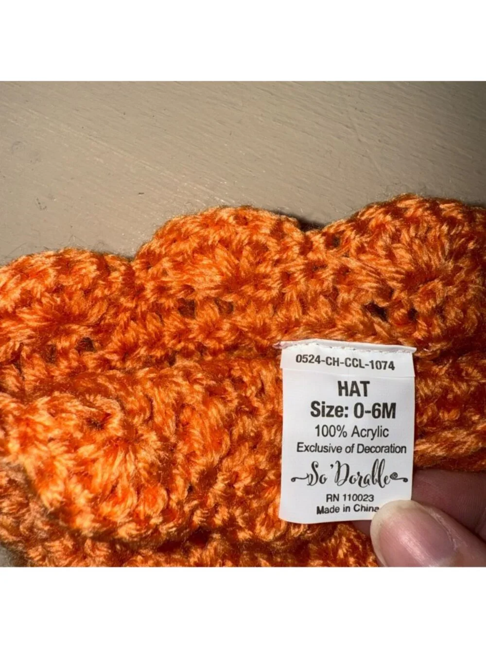 Crochet Pumpkin Baby Hat 0-6M